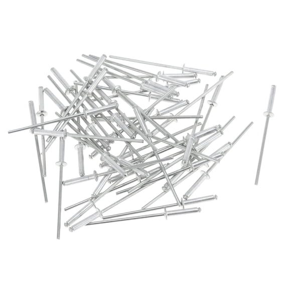 Dome Head Large Flange Blind Rivets Silver Tone 50 Pcs 2.4mm Grip Diameter 10mm Grip Length 5mm Flange Diameter Aluminum Alloy Iron