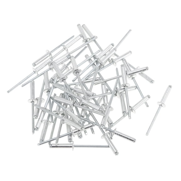 Dome Head Large Flange Blind Rivets Silver Tone 50 Pcs 4mm Grip Diameter 20mm Grip Length 8mm Flange Diameter Aluminum Alloy Iron