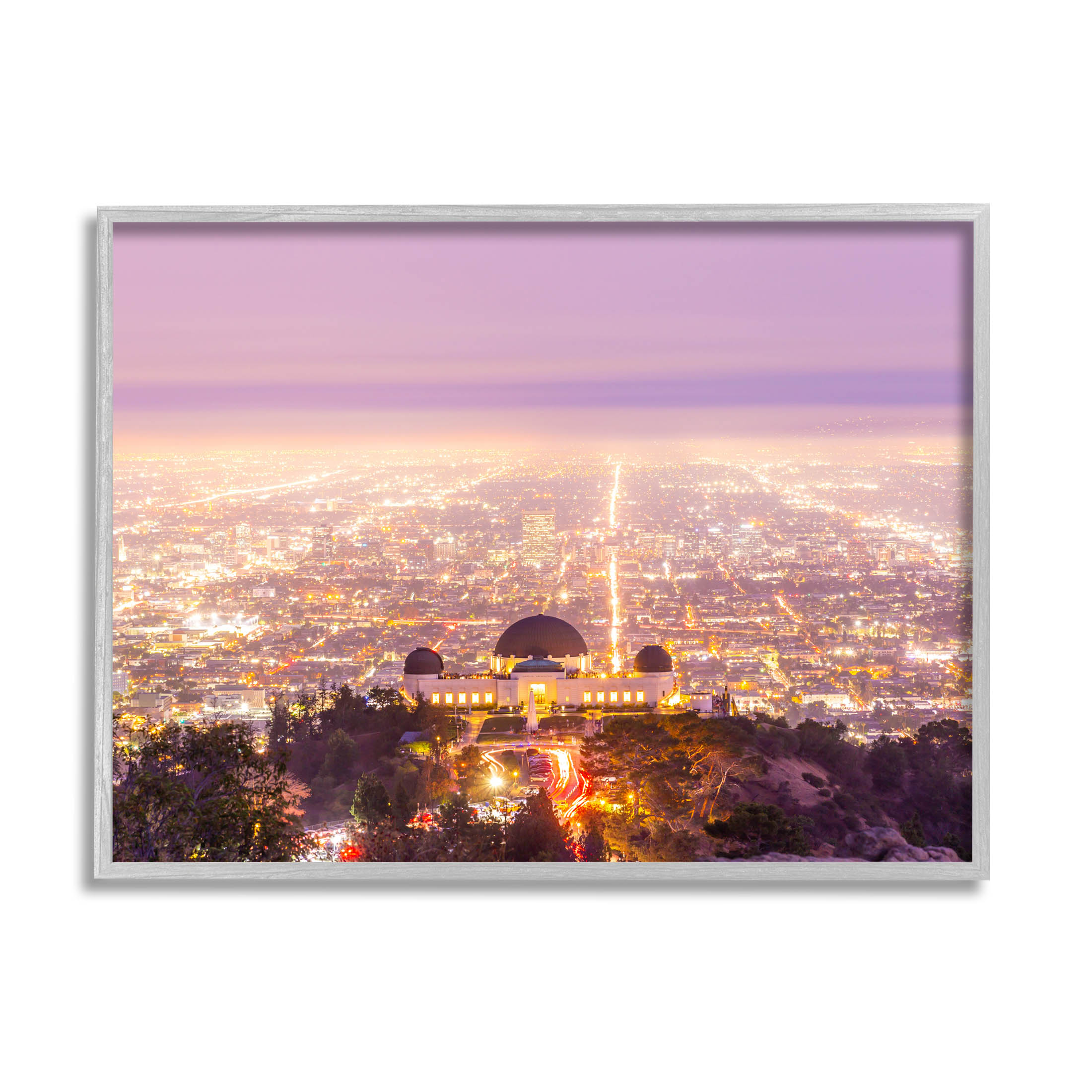 Dome Landmark Overlooking Cityscape Town & City Graphic Art Gray Framed Art Print Wall Art