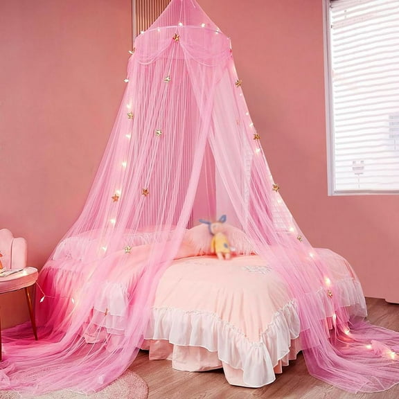 Dome Mosquito Net, 23.62 x 102.36 x 334.65 in, Pink, High-Density Mesh Blocks Insects, Provides Safe Sleeping Environment for Bedrooms