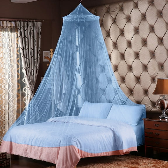 Dome Mosquito Net Ceiling Floor Installation - Polyester Bed Canopy for 1.5m-1.8m Beds - Breathable Insect Netting for Home Bedroom Camping - Easy Hang Round Canopy Net for Single Double Bed