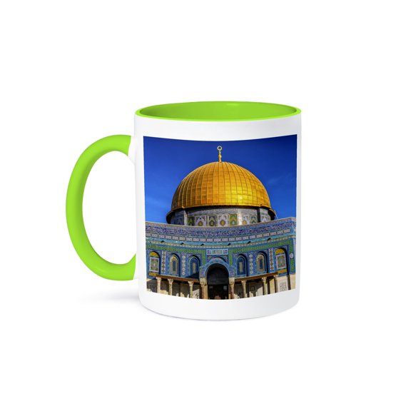 Dome Of The Rock, Temple Mount, Jerusalem, Israel., 11oz Two-Tone Green Mug
