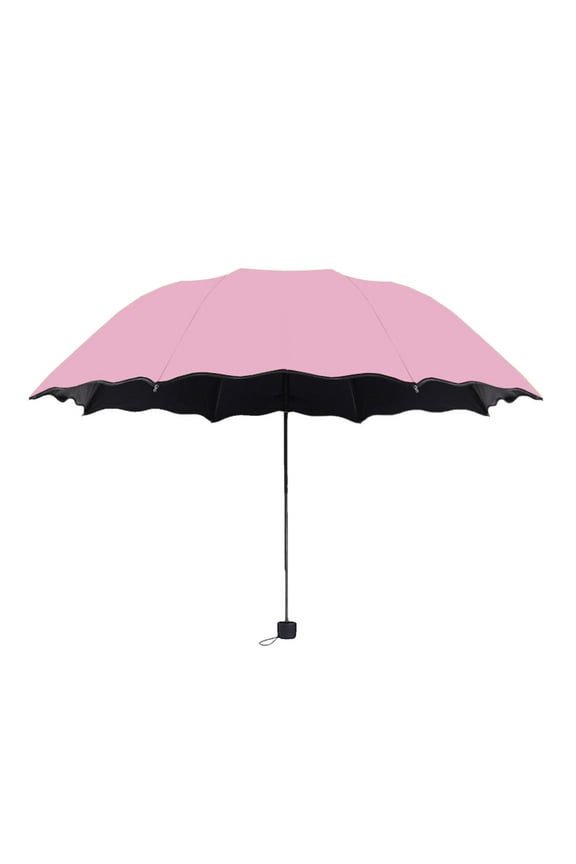 Dome Parasol Sun-rain Umbrella,Jellyfish Umbrella,UPF 50+ Triple Folding Ruffled Anti-uv Parasol,Pink Umbrella(Pink)
