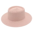 thumbnail image 1 of Dome Retro Straw Hat, French Style Top Hat, Casual Outdoor Sun Cap, Lightweight Breathable Solid Color Headwear for Outing Leisure Vacation Travel Simple Elegant Fashion Headgear,Light Pink, 1 of 8