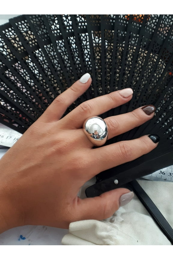 Dome Ring 925 Sterling Silver Chunky Baho Ring Statement Ring For Man Woman's IJ