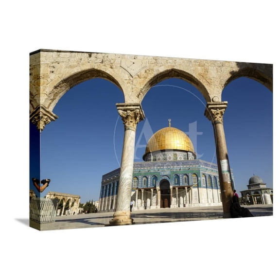 Dome of the Rock Mosque, Temple Mount, UNESCO World Heritage Site, Jerusalem, Israel, Middle East, Religion Stretched Canvas Wall Art by Yadid Levy  Sold by ArtCom