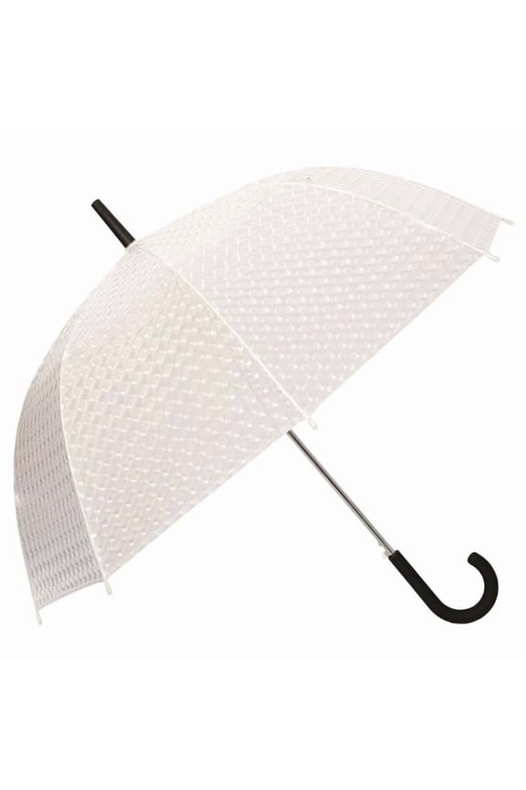Dome Shaped Umbrella Clear with Black Handle