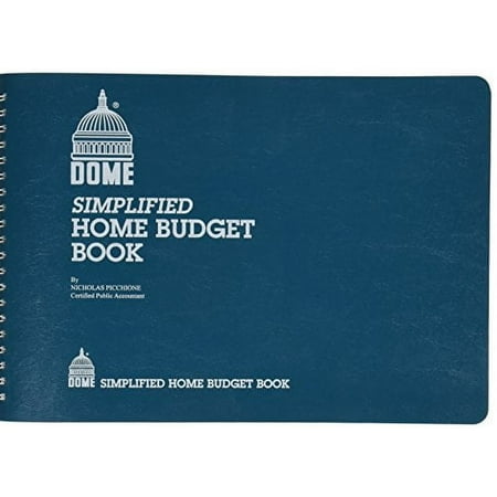 Dome Simplified Home Budget Book 64 Sheet(s) - Wire Bound - 10 1/2" x 7 1/2" Sheet Size - White - White Sheet(s) - Blue Cover - Recycled - 1 Each