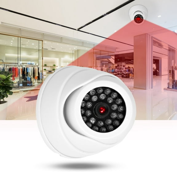 Dome Simulation Camera Dummy Fake Security Monitor Camera with LED Light