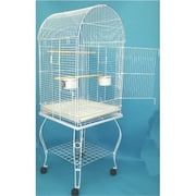Dome Top Parrot Cage with Stand in White