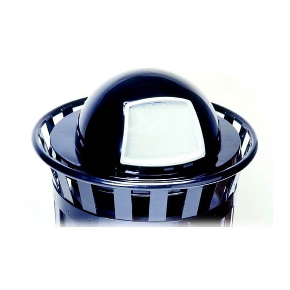 Steel Dome Top Trash Receptacle Lid in Black (36 gal./Green)