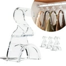 20-Pack Black Acrylic Purse Hanger Hooks – Compact Closet Organizer for Handbags and Satchels – 4.33" x 4.33" with 1.58" Thickness – Crease-Free Design Suitable for Home Décor