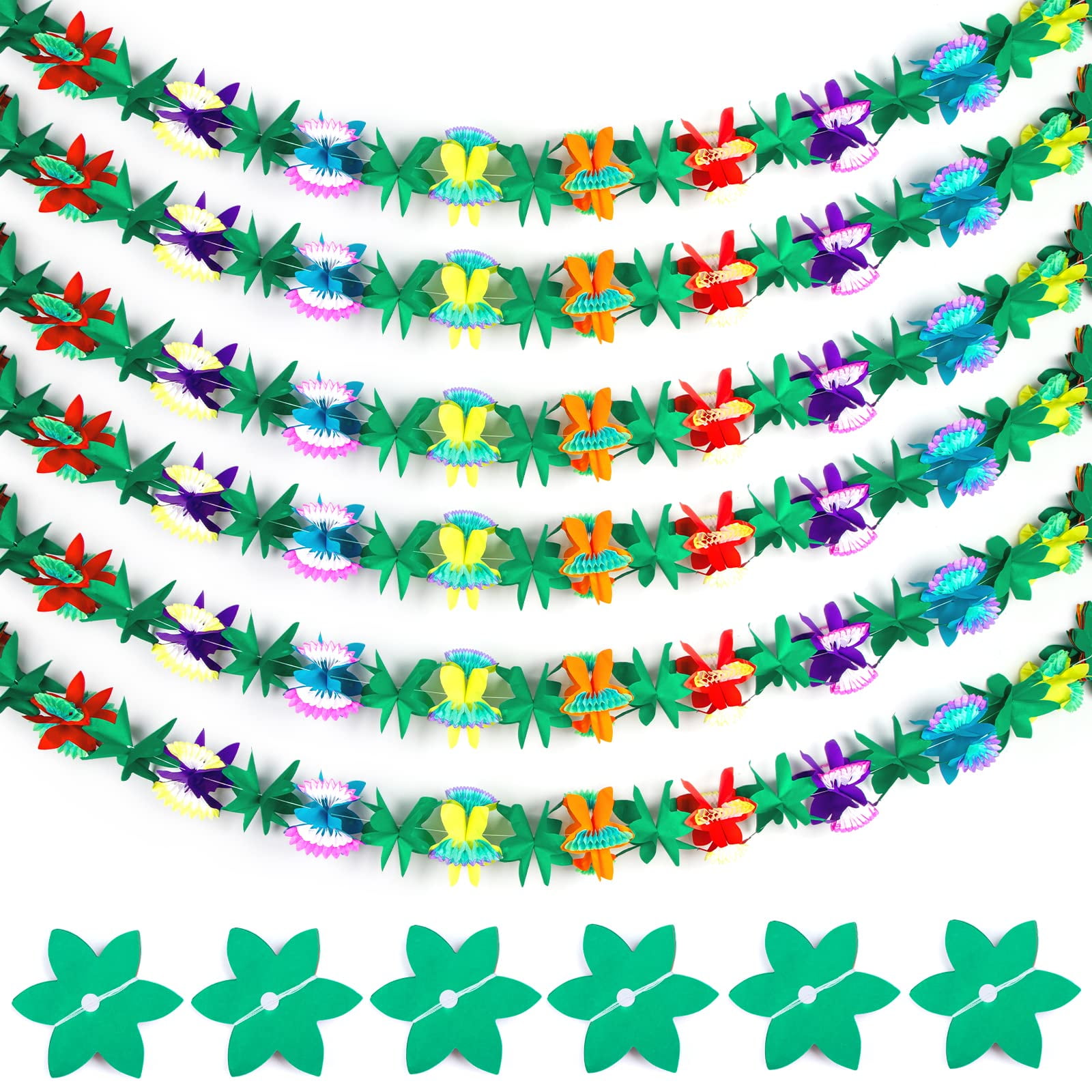DomeStar 6 Packs Tropical Flower Garlands, Tissue