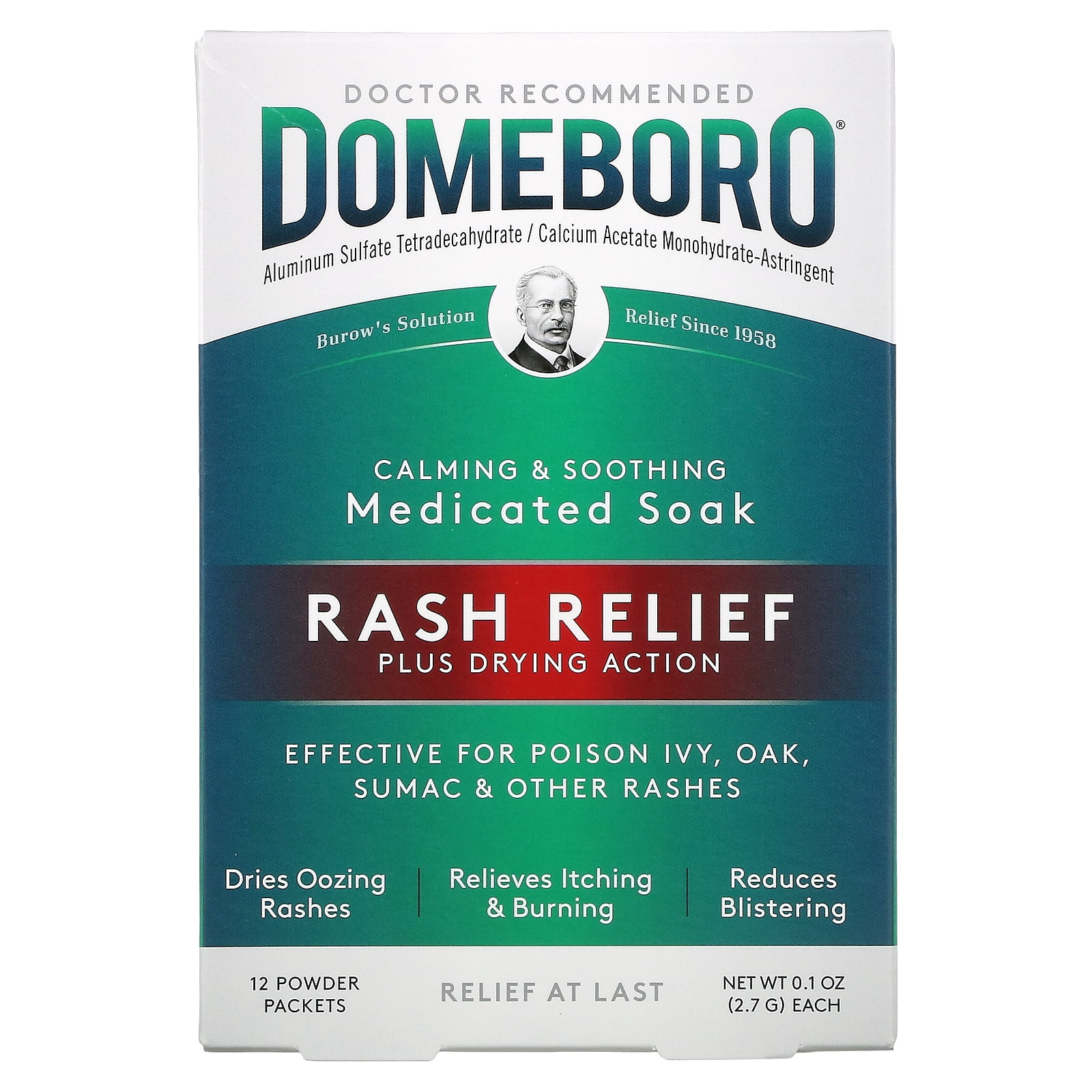Domeboro Astringent Solution Powder Packets, 12 Count