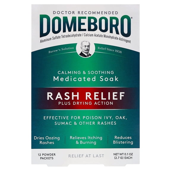 Domeboro Astringent Solution Powder Rash Relief, 12 ct