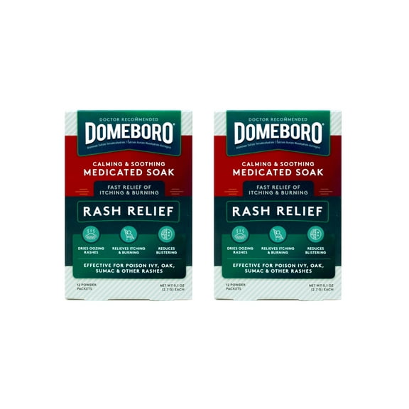 Domeboro Medicated Soak Rash Relief Podwer Packets, 12 ct, 2 Pack