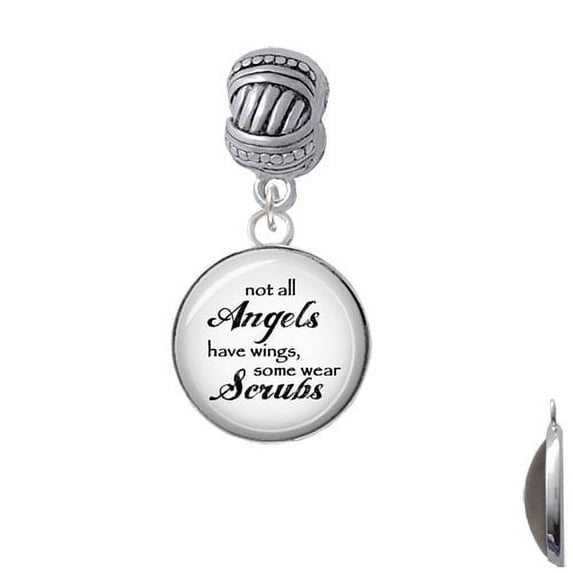 Domed Angels Wear Scrubs - Large Rope with Cross Beads Charm Bead