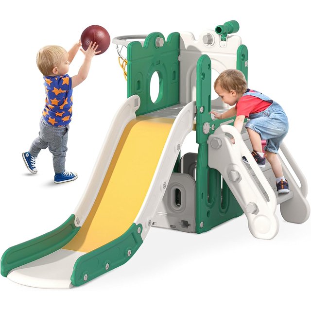 Domeiziy Toddler Slide, Kids Slide Playground Indoor Outdoor, 5in1