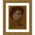 thumbnail image 1 of Domenico Beccafumi 19x24 Gold Ornate Framed and Double Matted Museum Art Print Titled - Head of a Youth (1530), 1 of 4