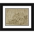 thumbnail image 1 of Domenico Cresti 18x14 Black Ornate Wood Framed Double Matted Museum Art Print Titled - Enthroned King with Attendants, 1 of 5