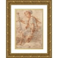 thumbnail image 1 of Domenico Fetti 11x14 Gold Ornate Wood Frame and Double Matted Museum Art Print Titled - David with the Head of Goliath (1620), 1 of 4