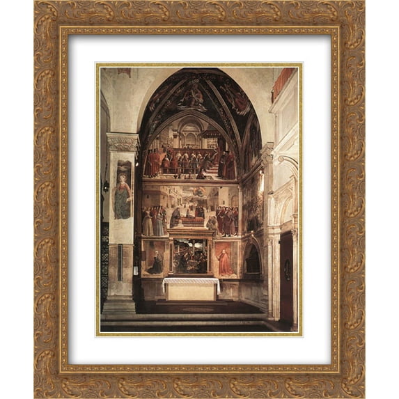Domenico Ghirlandaio 2x Matted 20x24 Gold Ornate Framed Art Print 'View of the Sassetti Chapel'