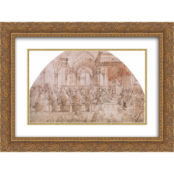 Domenico Ghirlandaio 2x Matted 24x20 Gold Ornate Framed Art Print 'Confirmation of the Rule'