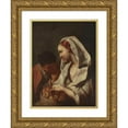 thumbnail image 1 of Domenico Maggiotto 15x18 Gold Ornate Wood Frame and Double Matted Museum Art Print Titled - Girl Selling Fruit (1745 - 1770), 1 of 4