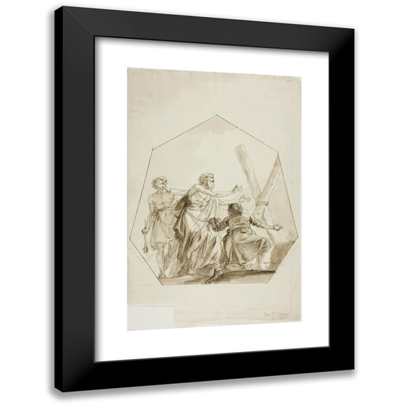 Domenico Pozzi 17x24 Black Modern Framed Museum Art Print Titled - Crucifixion of Saint Andrew