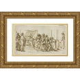 thumbnail image 1 of Domenico Pozzi 18x12 Gold Ornate Wood Frame and Double Matted Museum Art Print Titled - Papal Audience, 1 of 4