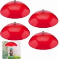 thumbnail image 1 of Domensi 4 Pcs 10.2 Inch Plastic Bird Feeders Dome Cover for Hanging Hummingbird Feeder Weather Guard Protective Dome Squirrel Baffle for Bird Feeder Pole Covers(Red), 1 of 10