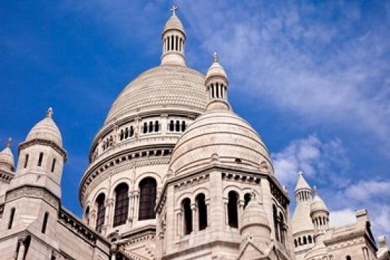 Domes of Sacre Coeur Montmartre Paris France Canvas Art - Brian Jannsen DanitaDelimont (28 x 19)
