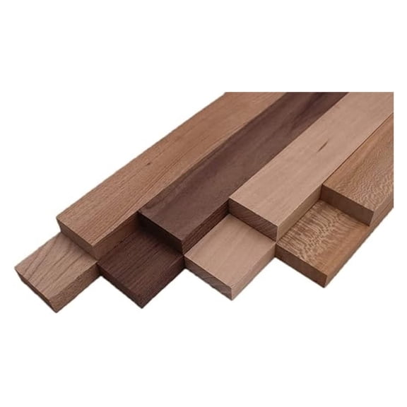 Domestic Exotic Variety Pack - Butternut, Walnut, Grey Elm, Quarter Sawn Sycamore - 3/4" x 2" (8 Pieces) (3/4" x 2" x 18")