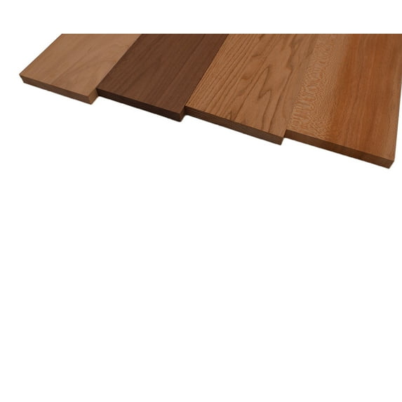 Domestic Exotic Variety Pack - Butternut, Walnut, Grey Elm, Quarter Sawn Sycamore - 3/4" x 6" (4 Pcs)