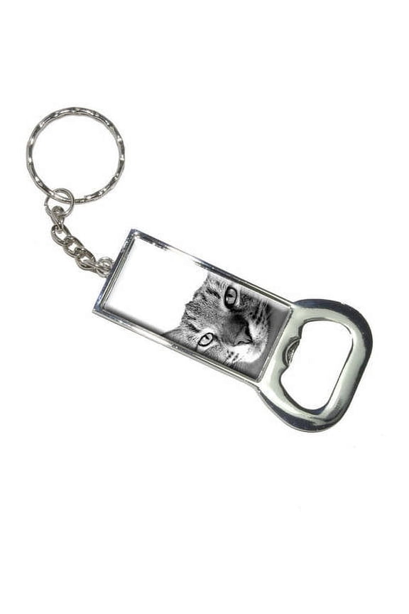 Domestic Shorthair Tabby Cat Keychain Bottle Bottlecap Opener