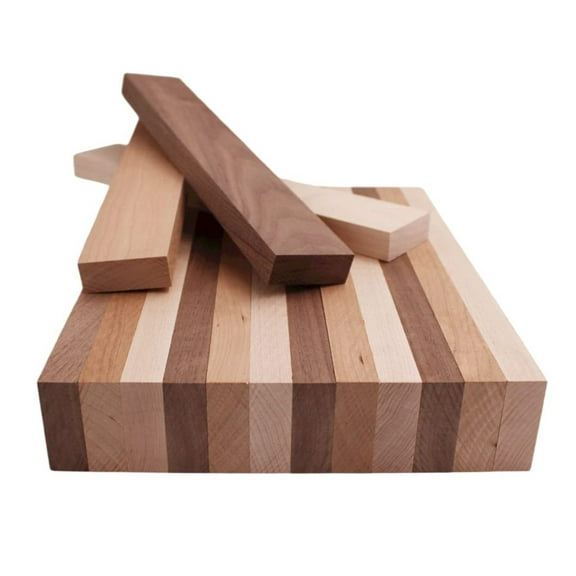 Domestic Variety Pack 5 Walnut, 5 Maple and 5 Cherry Boards - 3/4" x 2" (15Pcs) (3/4" x 2" x 18")