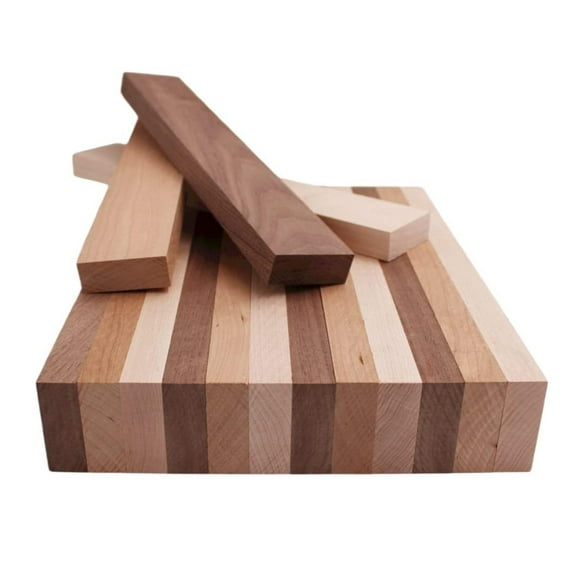 Domestic Variety Pack 5 Walnut, 5 Maple and 5 Cherry Boards - 3/4" x 2" (15Pcs) (3/4" x 2" x 24")