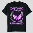 thumbnail image 1 of Domestic Violence Awareness Love Support Purple Butterflies Unisex T-Shirt, Sizes S-5XL, Gategoo, 1 of 5