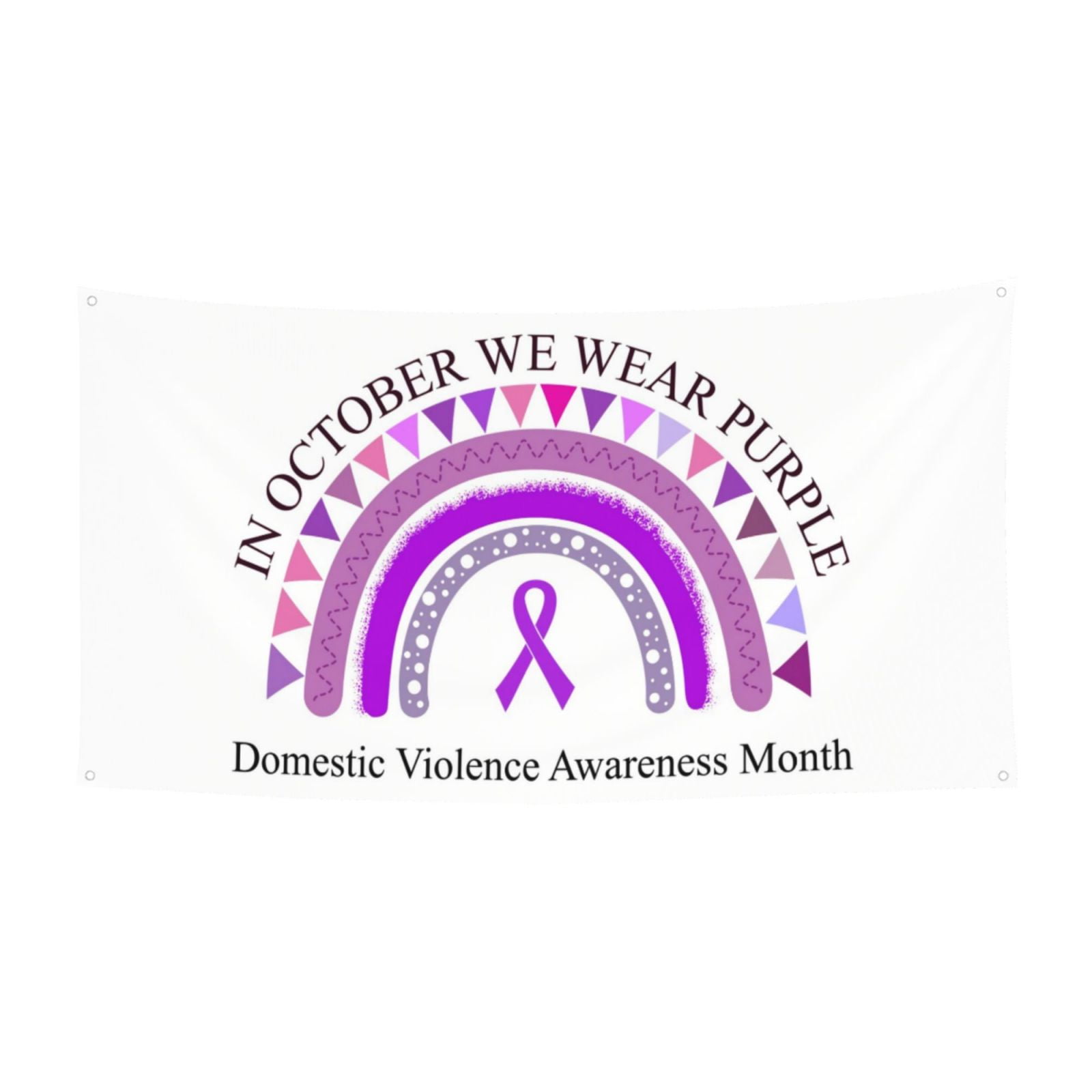 Domestic Violence Awareness Month Purple Ribbon Banner Backdrop Flag ...