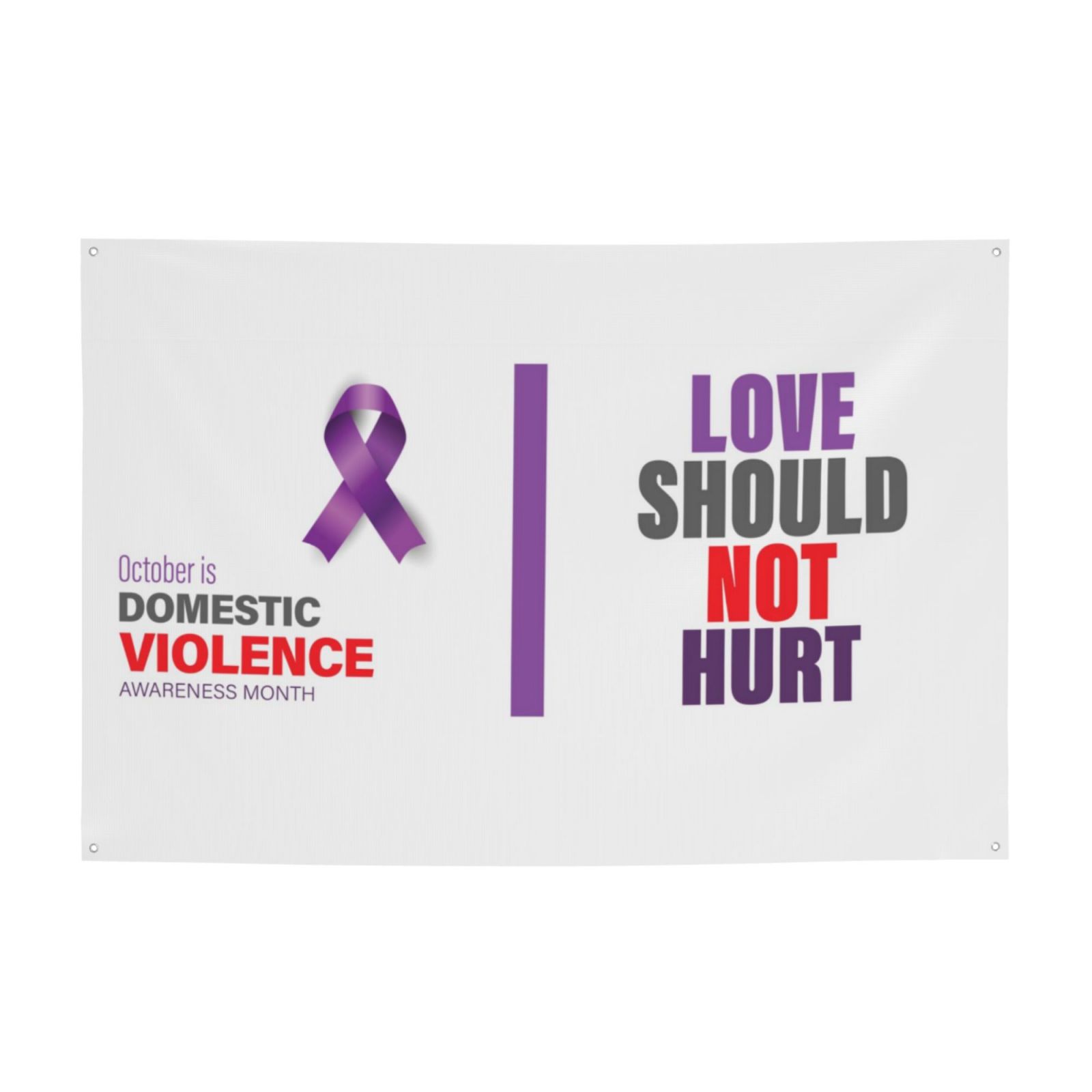 Domestic Violence Awareness Month Purple Ribbon Large Banner Party ...