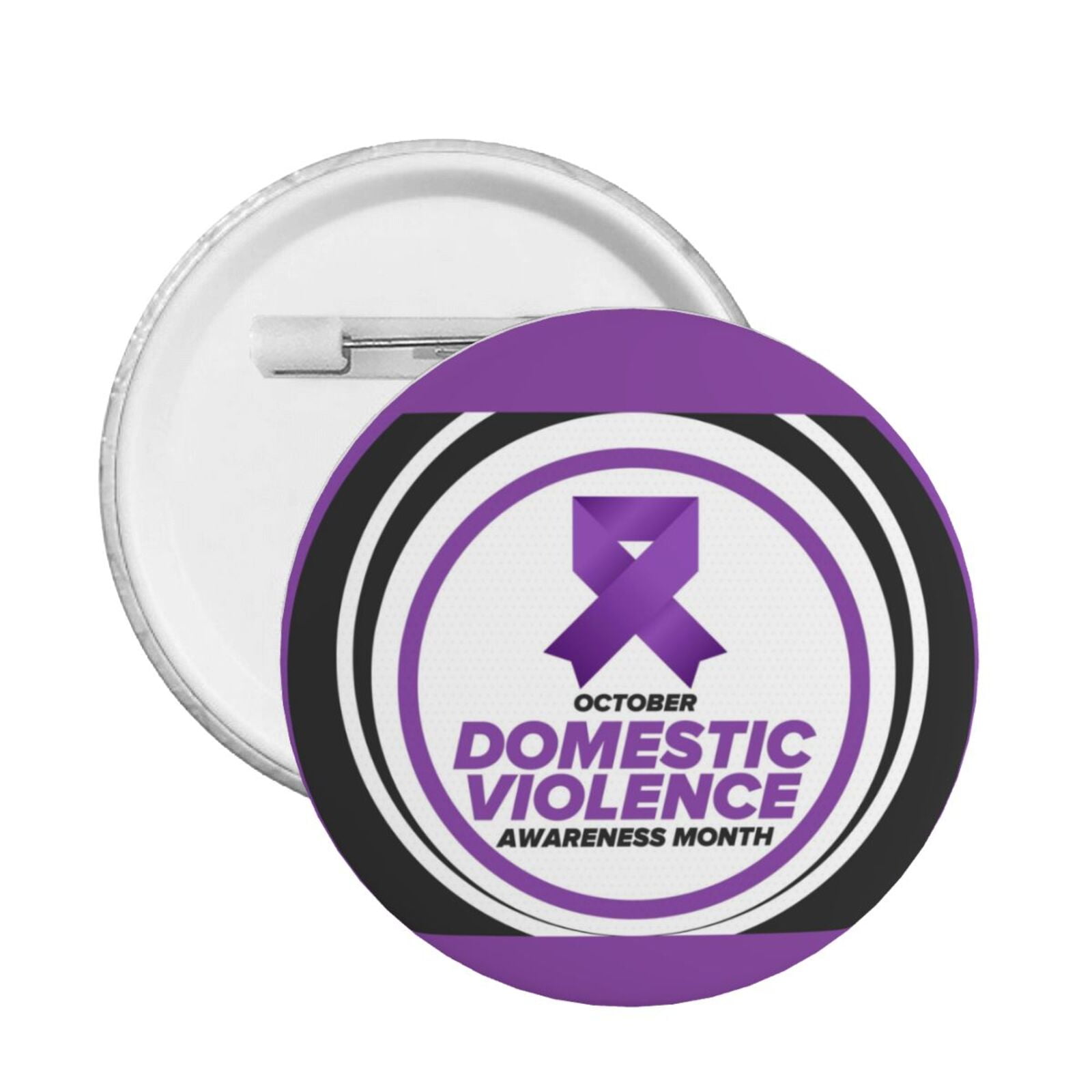 Domestic Violence Awareness Month Purple Ribbon Pin Button Badge ...