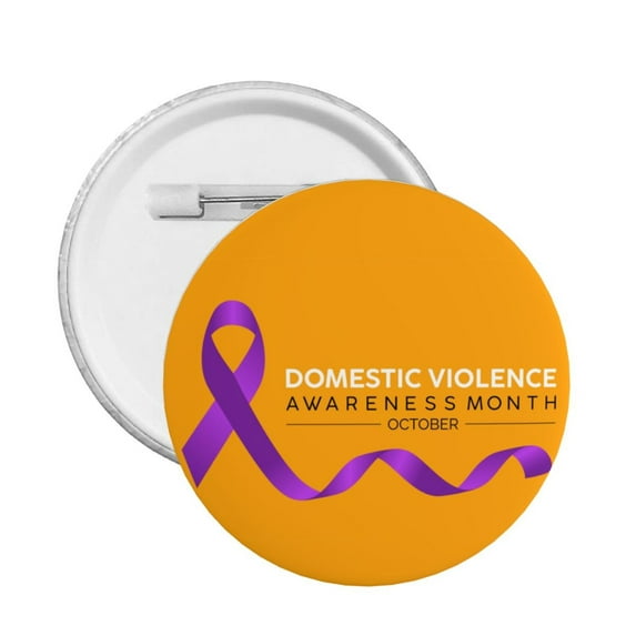 Domestic Violence Awareness Month Purple Ribbon Pin Button Badge, Personalised Button Metal Badge Round Brooch For Clothing Bags Jackets