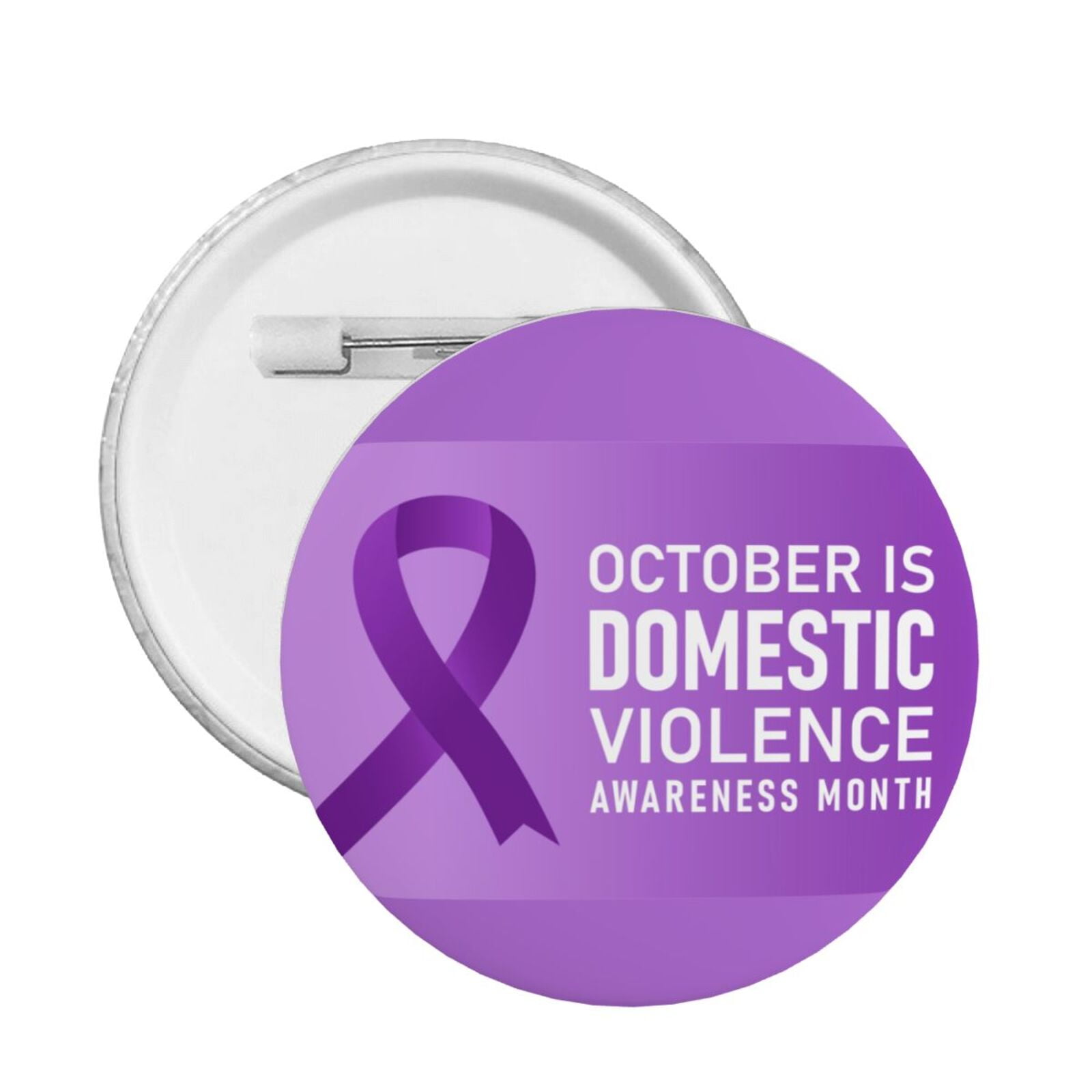 Domestic Violence Awareness Month Purple Ribbon Pin Button Badge ...