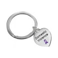 thumbnail image 1 of Domestic Violence Awareness Ribbon Heart Charm Split Style Keychains, 1 of 2