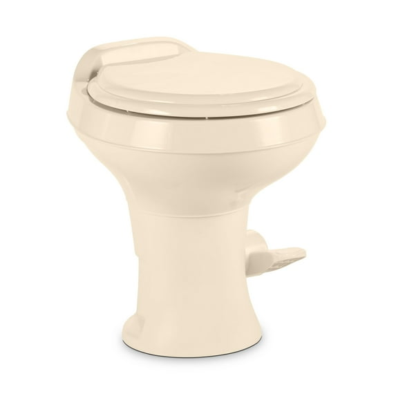Dometic 302300073 300 Series Standard Height Heavy Duty Plastic RV Toilet, Bone