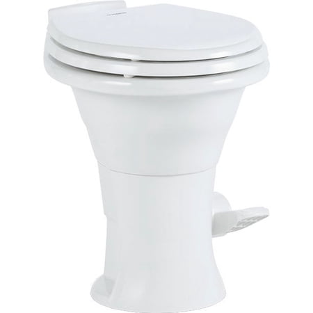 Dometic 302311781 White Low Profile 14 Inch Height SC Wood Round 18 Inch, 1.28 GPF Toilet