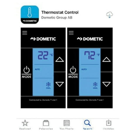 product image of Dometic 3316400.000 Control Kit/Relay Box, Heat/Cool with White Bluetooth CT Wall Thermostat