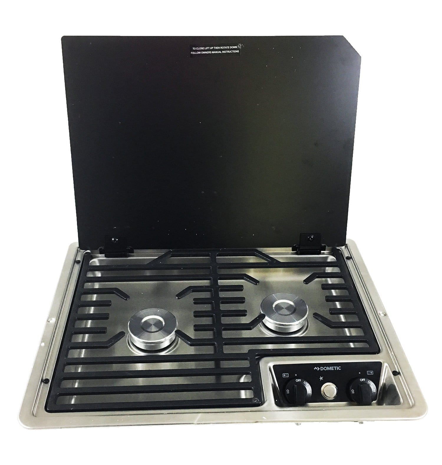 Flame King 2-Burner Drop-In RV Cooktop Stove, Includes Cover