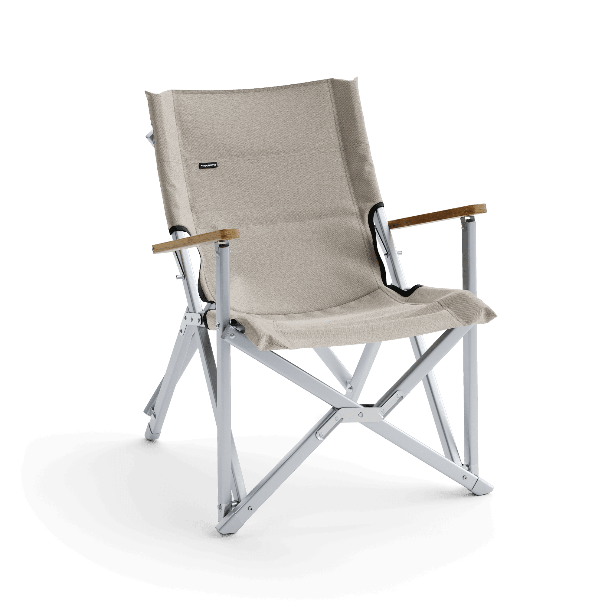 Ash Compact Aluminum and Beechwood Armrest Dining Chair