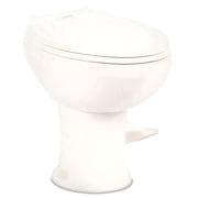 Dometic Model 420 Platinum RV Toilet   Elongated Porcelain Bowl, Universal Fit & 2-Bolt Mount, 18" Chair Height Residential-Style, Gravity Flush Toilet with Soft-Close Seat, White 9610008281